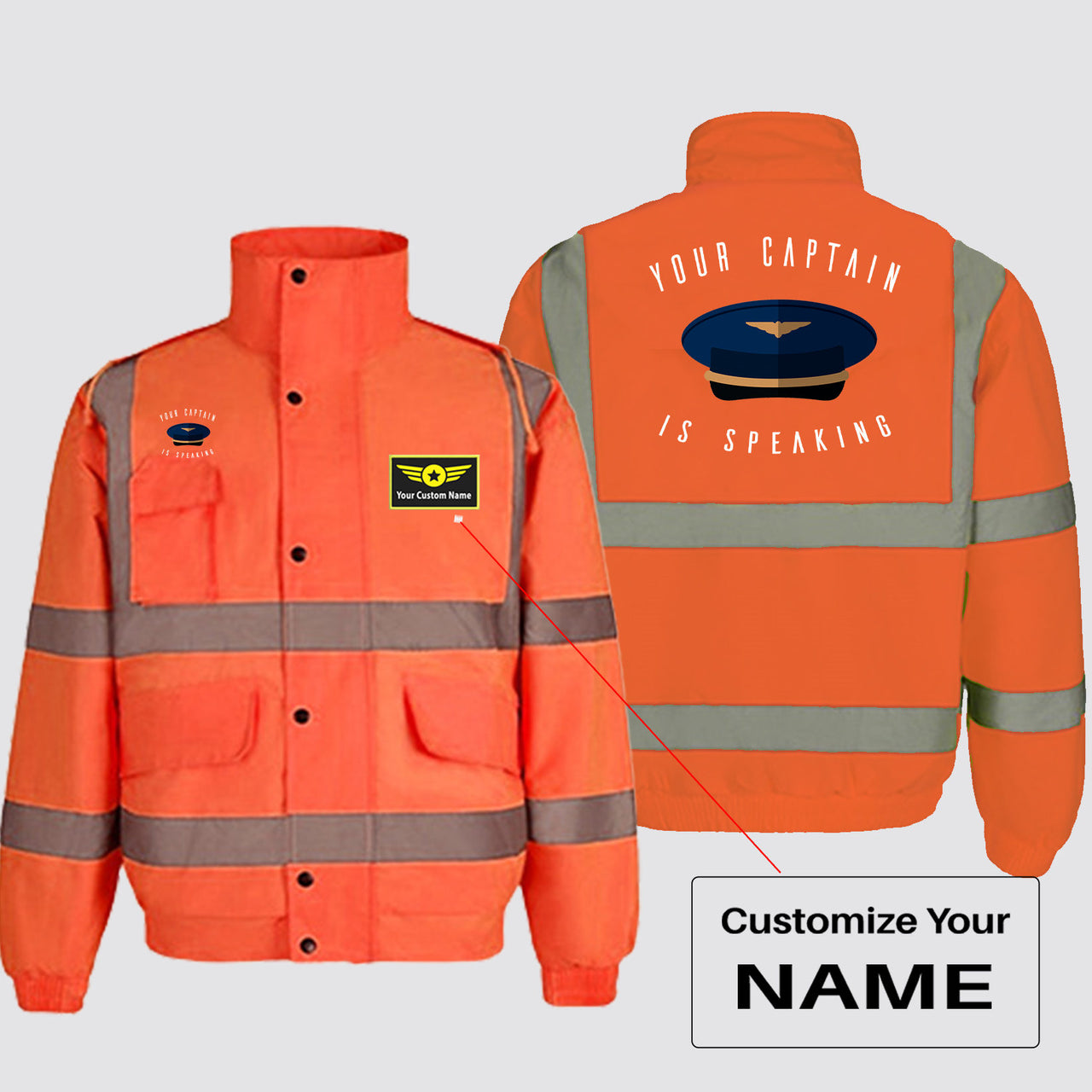 Your Captain Is Speaking Designed Reflective Winter Jackets