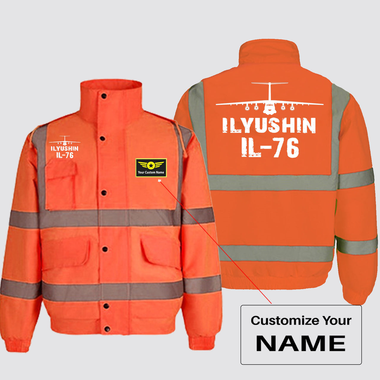 ILyushin IL-76 & Plane Designed Reflective Winter Jackets