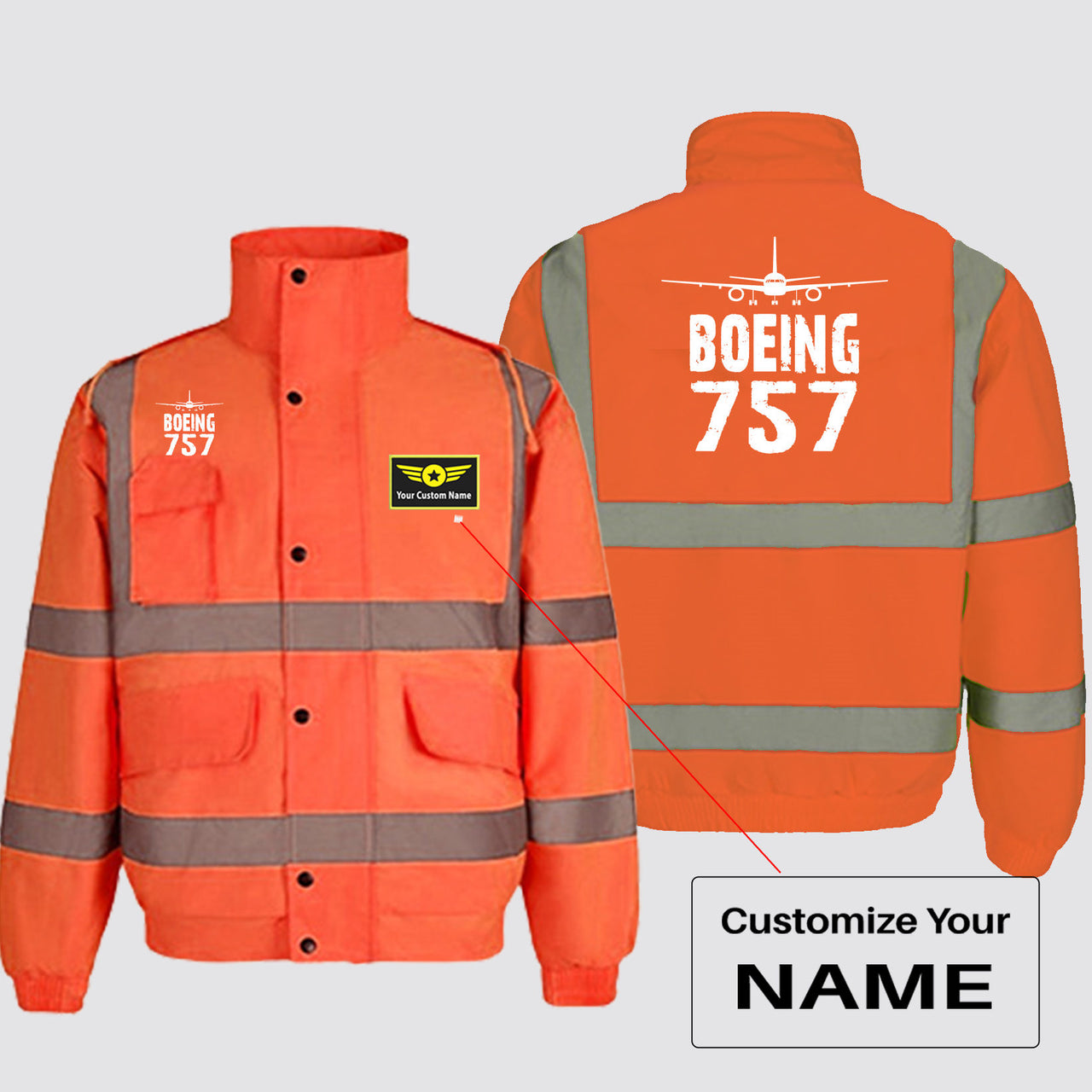 Boeing 757 & Plane Designed Reflective Winter Jackets