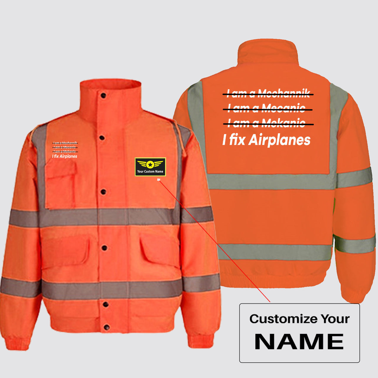 I Fix Airplanes Designed Reflective Winter Jackets