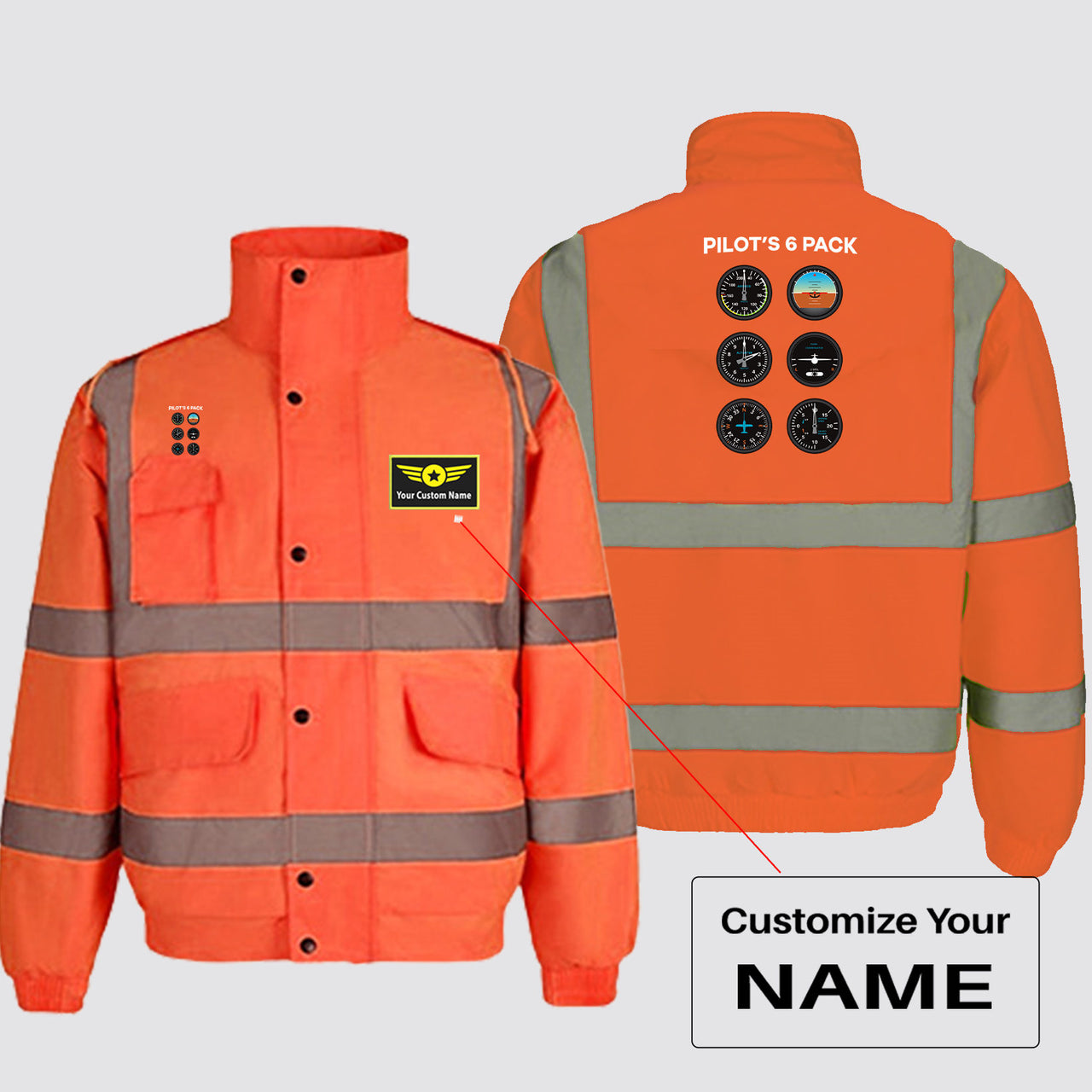 Pilot's 6 Pack Designed Reflective Winter Jackets