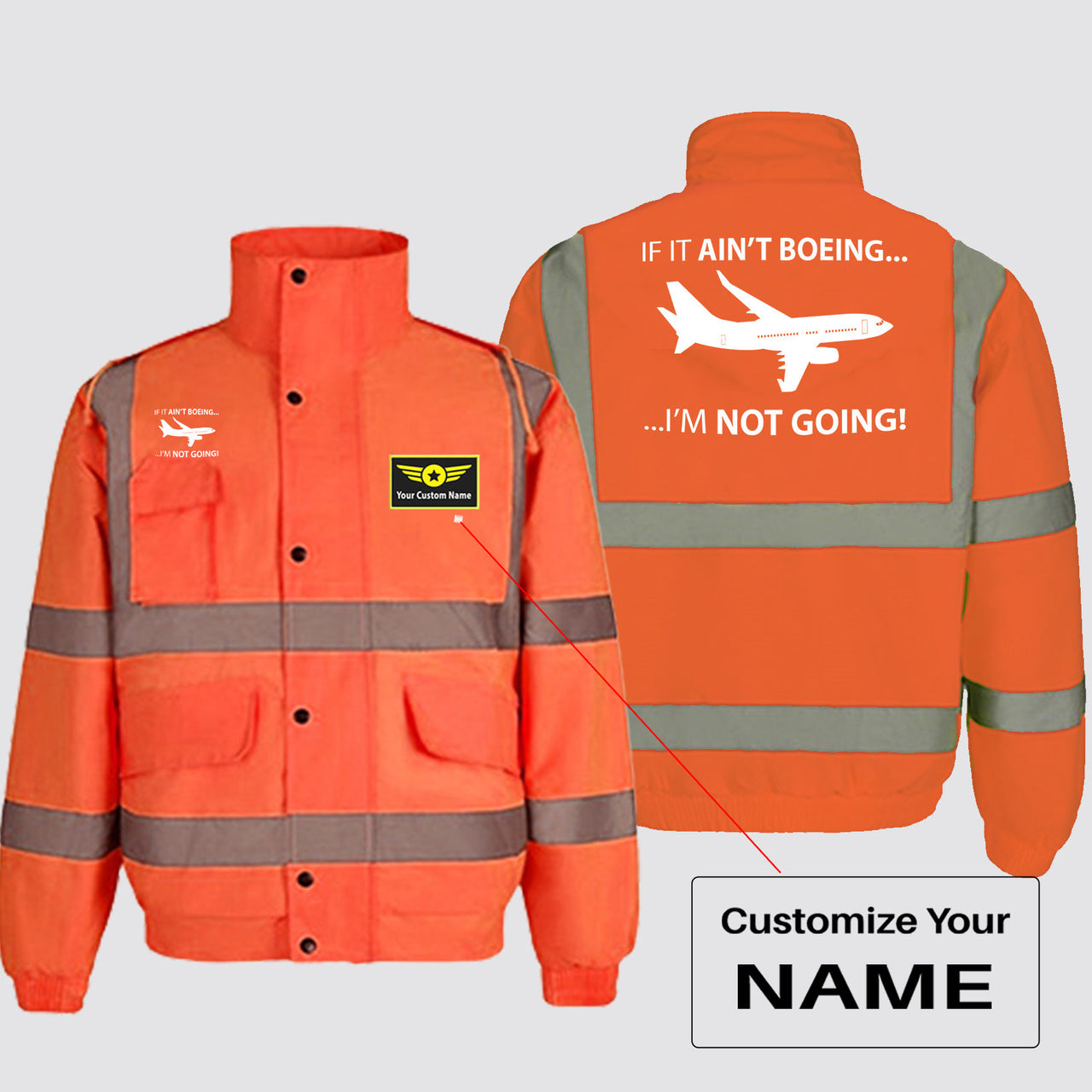 If It Ain't Boeing I'm Not Going! Designed Reflective Winter Jackets