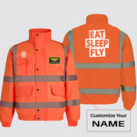 Thumbnail for Eat Sleep Fly Designed Reflective Winter Jackets
