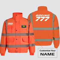 Thumbnail for Boeing 777 & Text Designed Reflective Winter Jackets