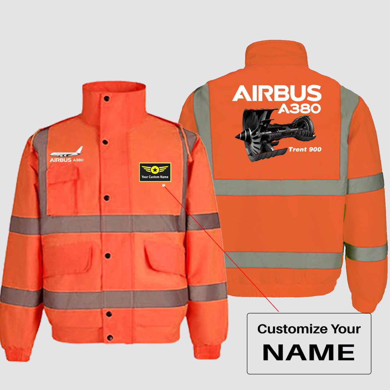 Airbus A380 & Trent 900 Engine Designed Reflective Winter Jackets