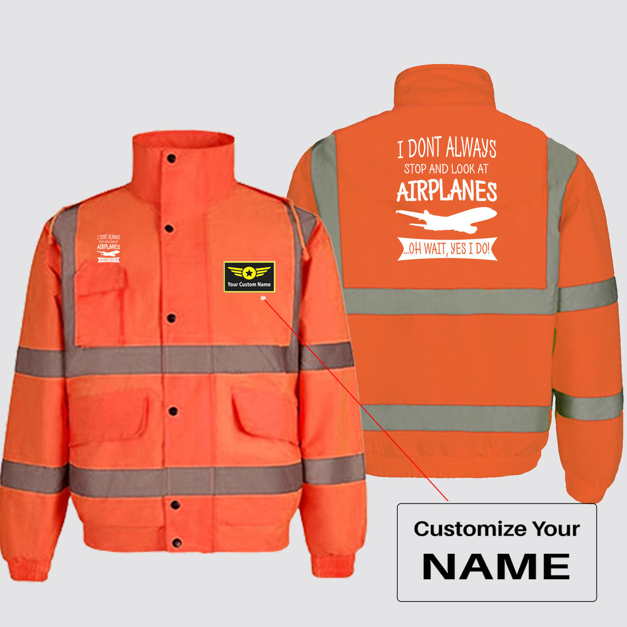 I Don't Always Stop and Look at Airplanes Designed Reflective Winter Jackets