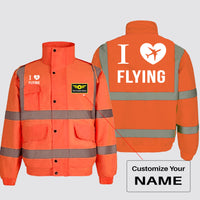 Thumbnail for I Love Flying Designed Reflective Winter Jackets