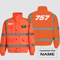 Thumbnail for 757 Flat Text Designed Reflective Winter Jackets