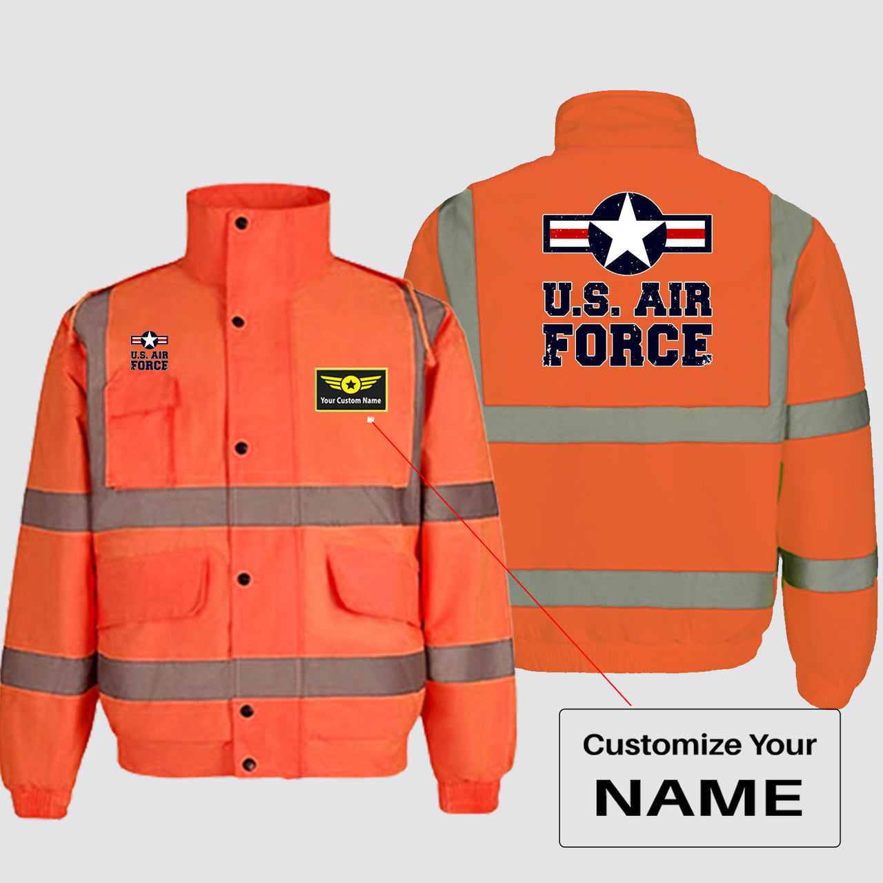 US Air Force Designed Reflective Winter Jackets