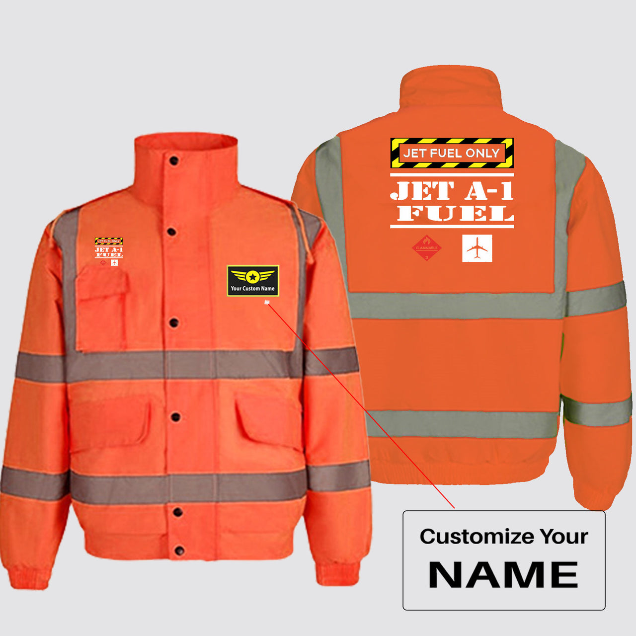 Jet Fuel Only Designed Reflective Winter Jackets