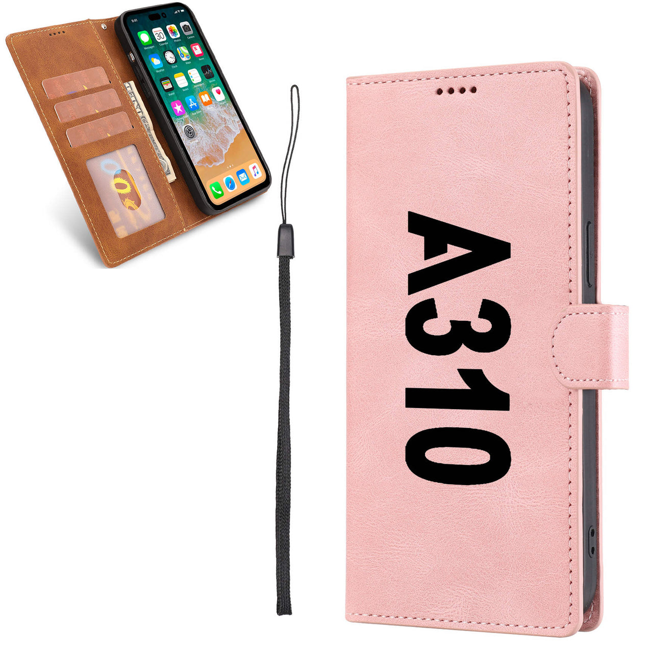 A310 Text Designed Leather iPhone Cases