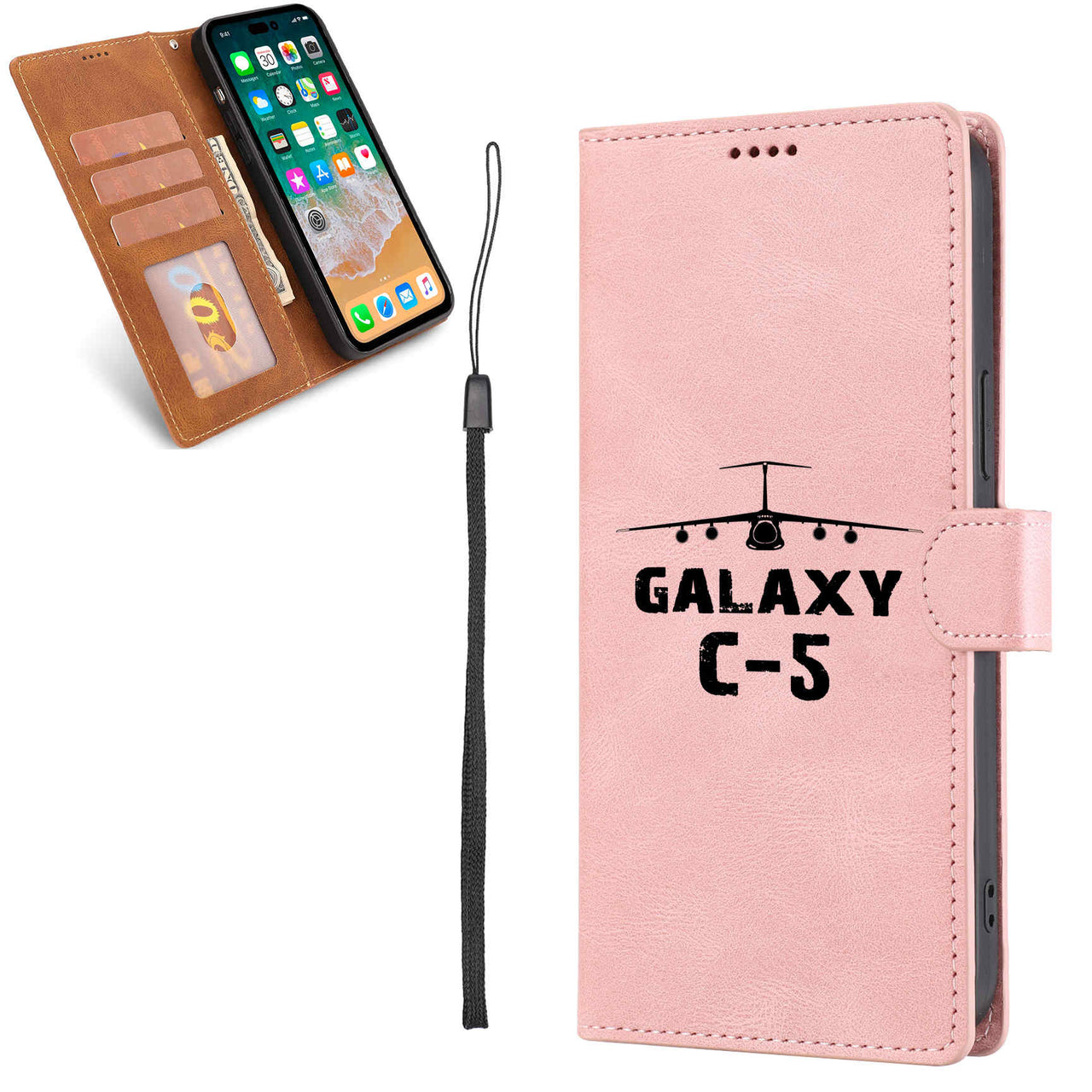 Galaxy C-5 & Plane Designed Leather Samsung S & Note Cases