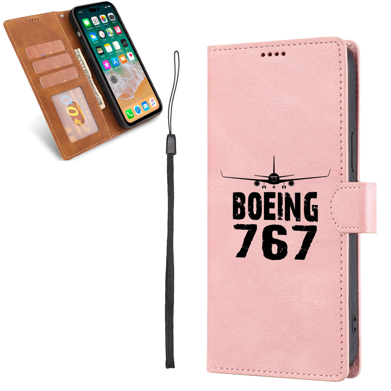 Boeing 767 & Plane Designed Leather Samsung S & Note Cases