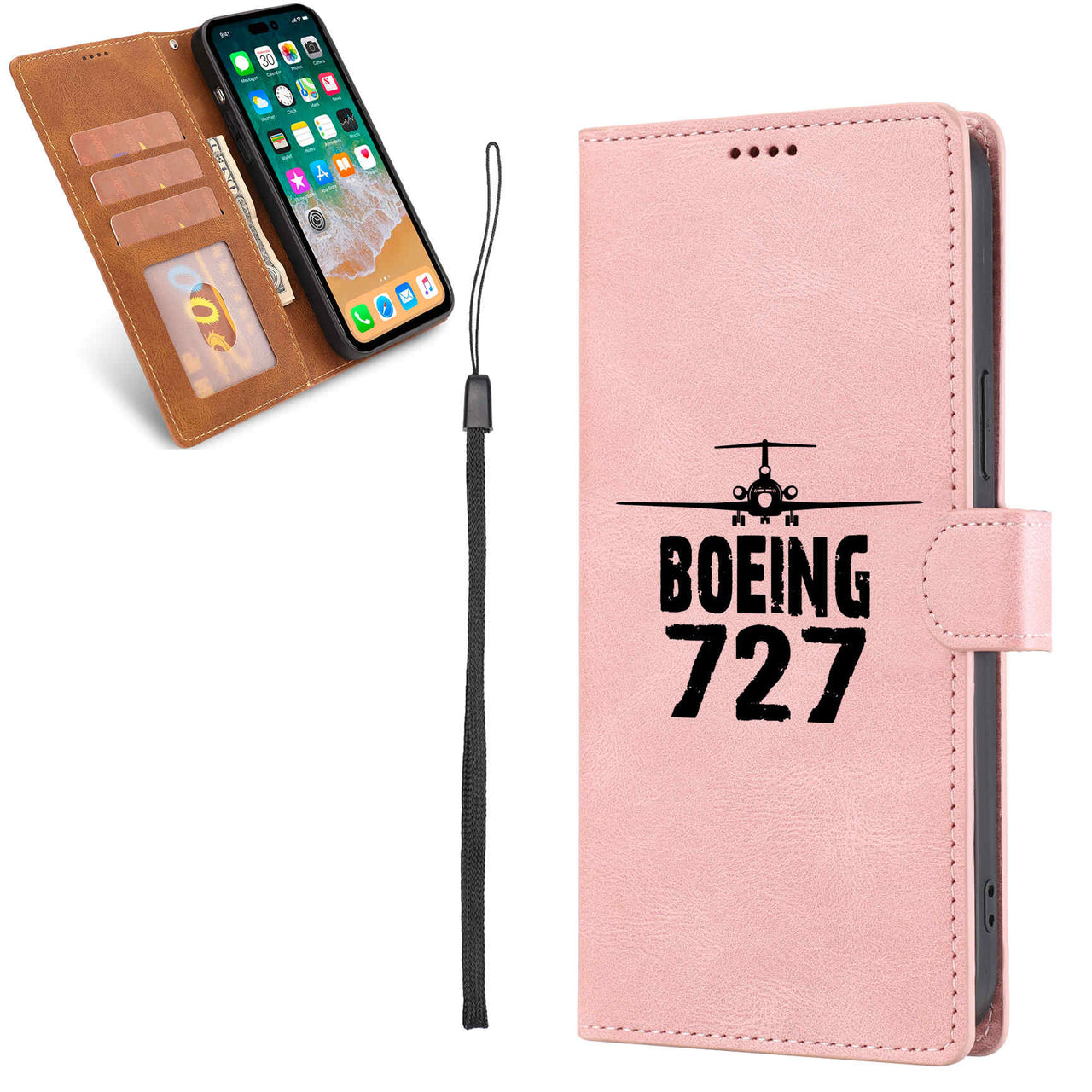 Boeing 727 & Plane Designed Leather Samsung S & Note Cases