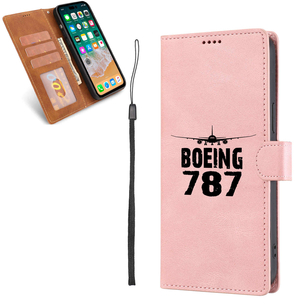 Boeing 787 & Plane Designed Leather Samsung S & Note Cases