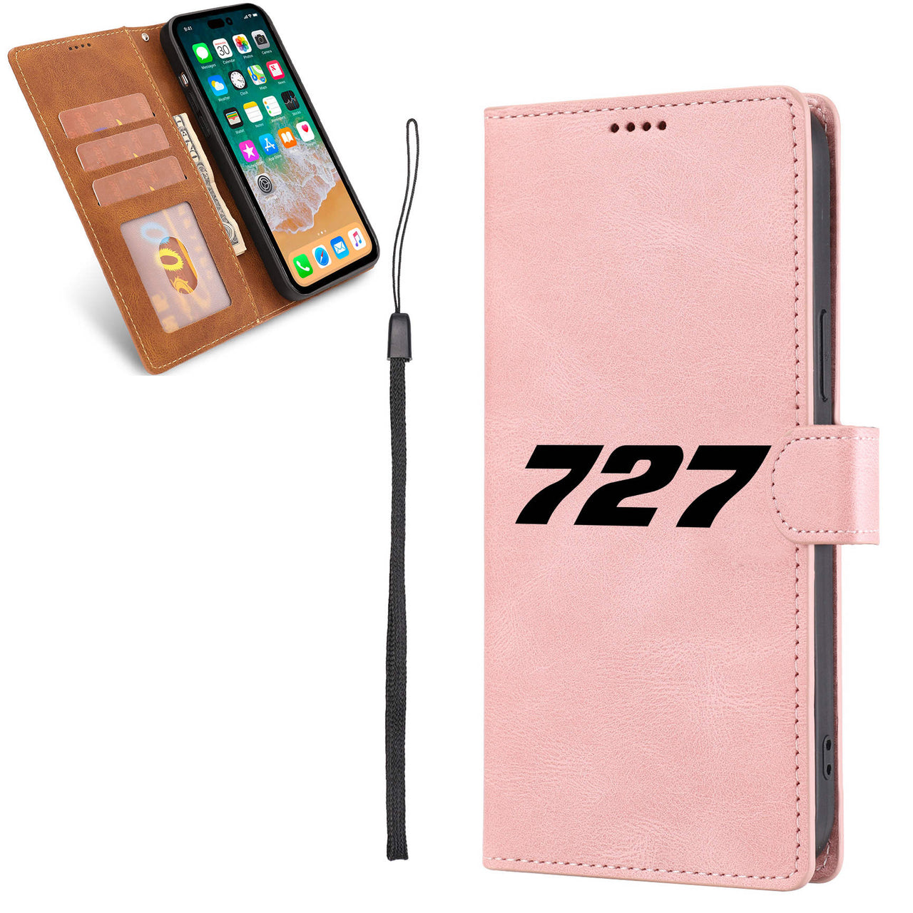 727 Flat Text Leather Samsung A Cases