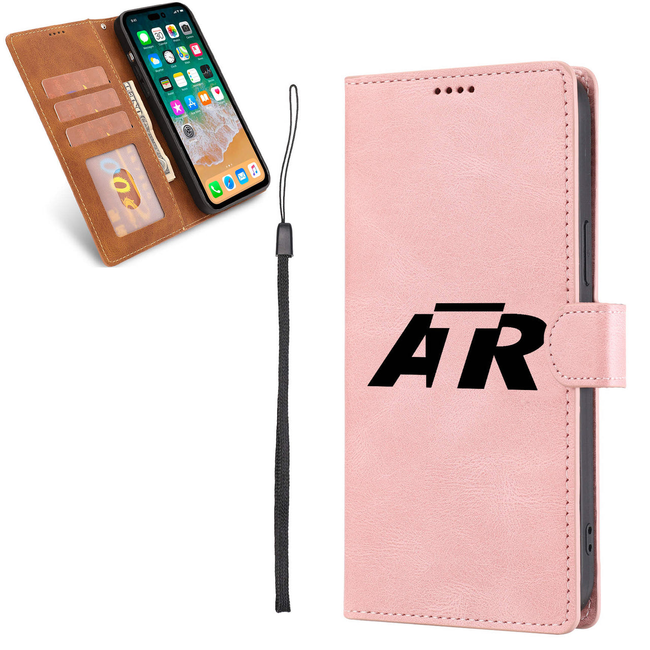 ATR & Text Designed Leather iPhone Cases
