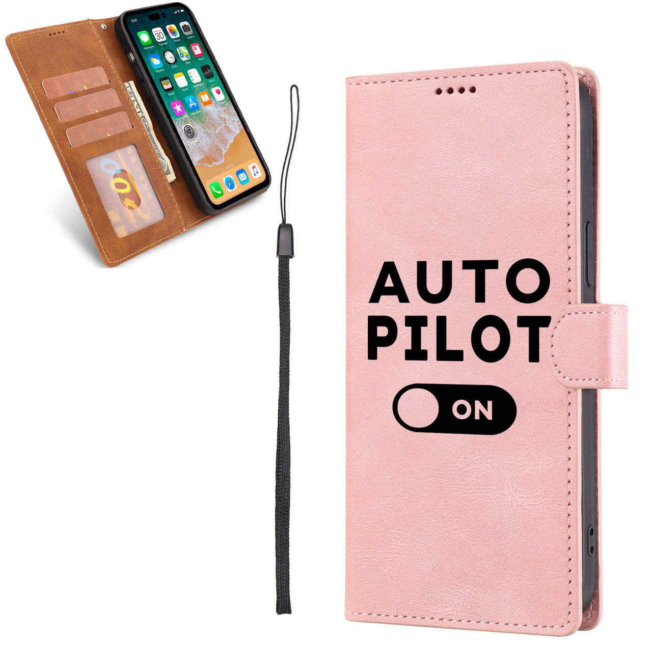 Auto Pilot ON Designed Leather iPhone Cases