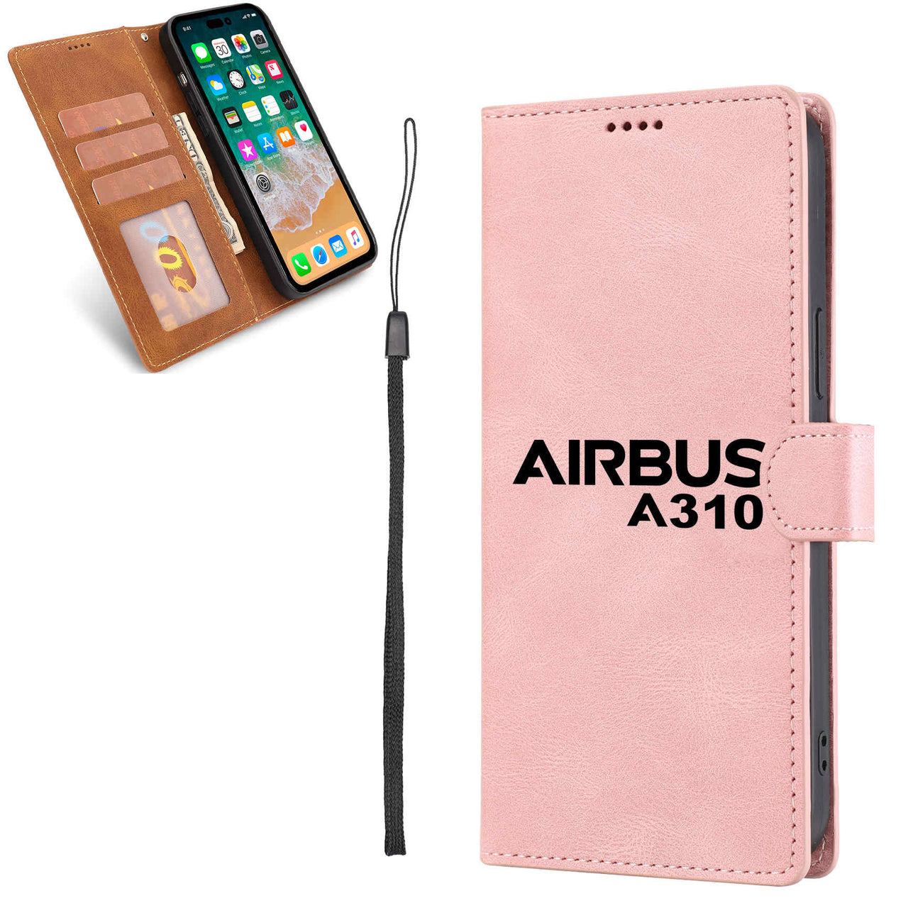 Airbus A310 & Text Designed Leather Samsung S & Note Cases