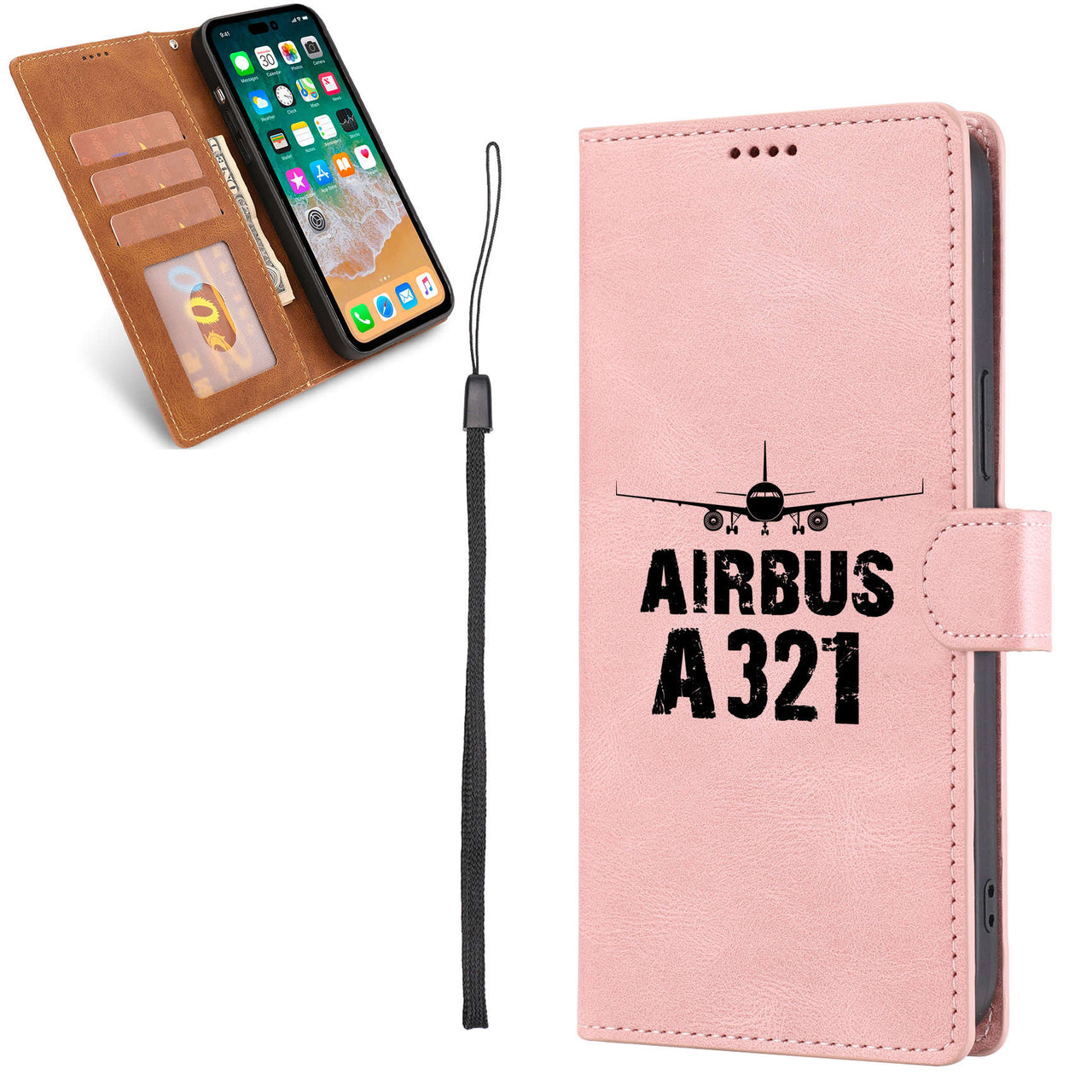 Airbus A321 & Plane Designed Leather Samsung S & Note Cases