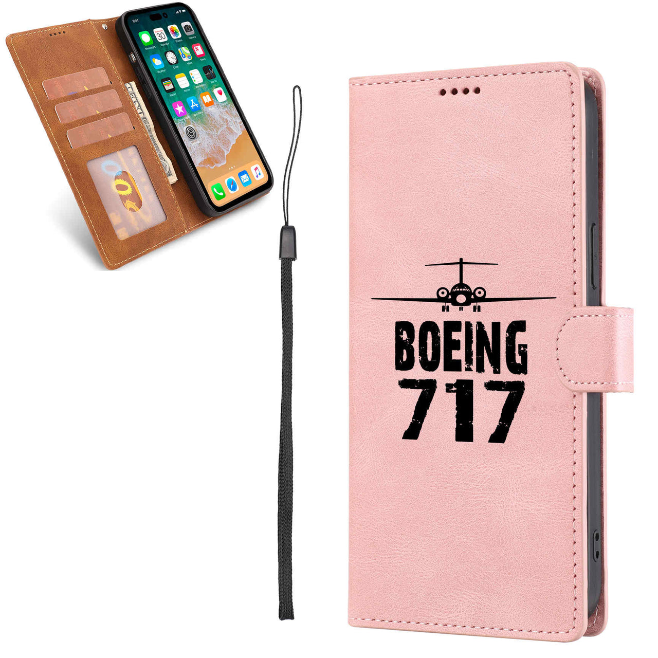 Boeing 717 & Plane Designed Leather Samsung S & Note Cases