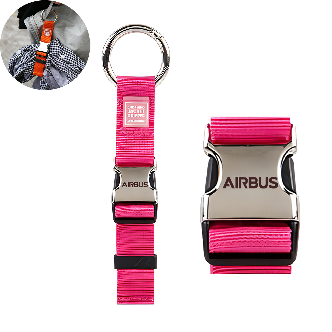 Airbus & Text Designed Portable Luggage Strap Jacket Gripper