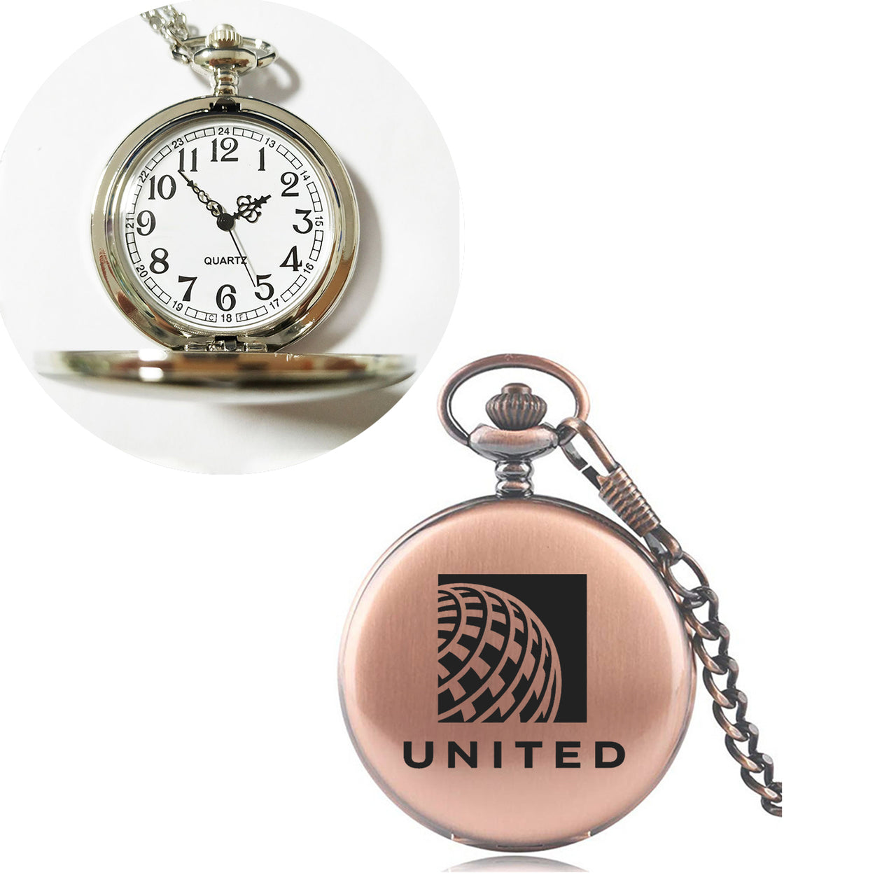 United Airlines Designed Pocket Watches