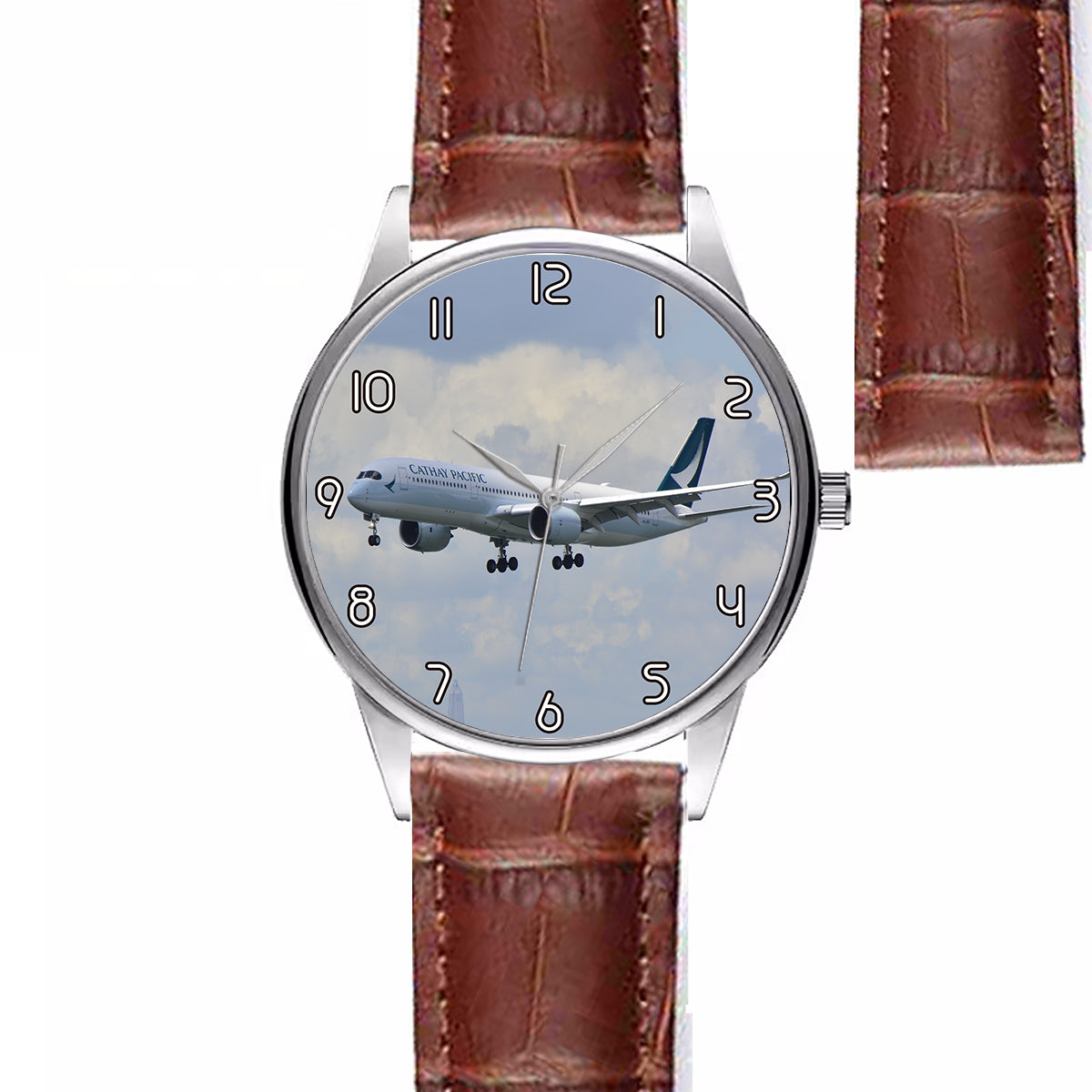 Cathay Pacific Airbus A350 Designed Fashion Leather Strap Watches