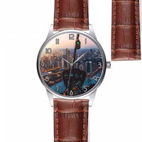 Thumbnail for Amazing City View from Helicopter Cockpit Designed Fashion Leather Strap Watches