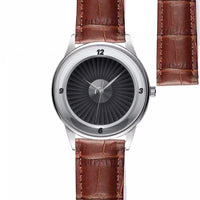 Thumbnail for Jet Engine Black Designed Fashion Leather Strap Watches