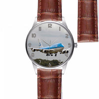 Thumbnail for Landing KLM's Boeing 747 Designed Fashion Leather Strap Watches