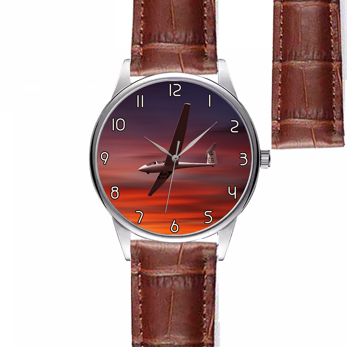 Cruising Glider at Sunset Designed Fashion Leather Strap Watches