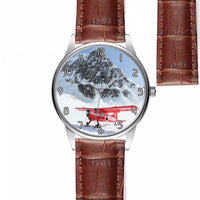 Thumbnail for Amazing Snow Airplane Designed Fashion Leather Strap Watches