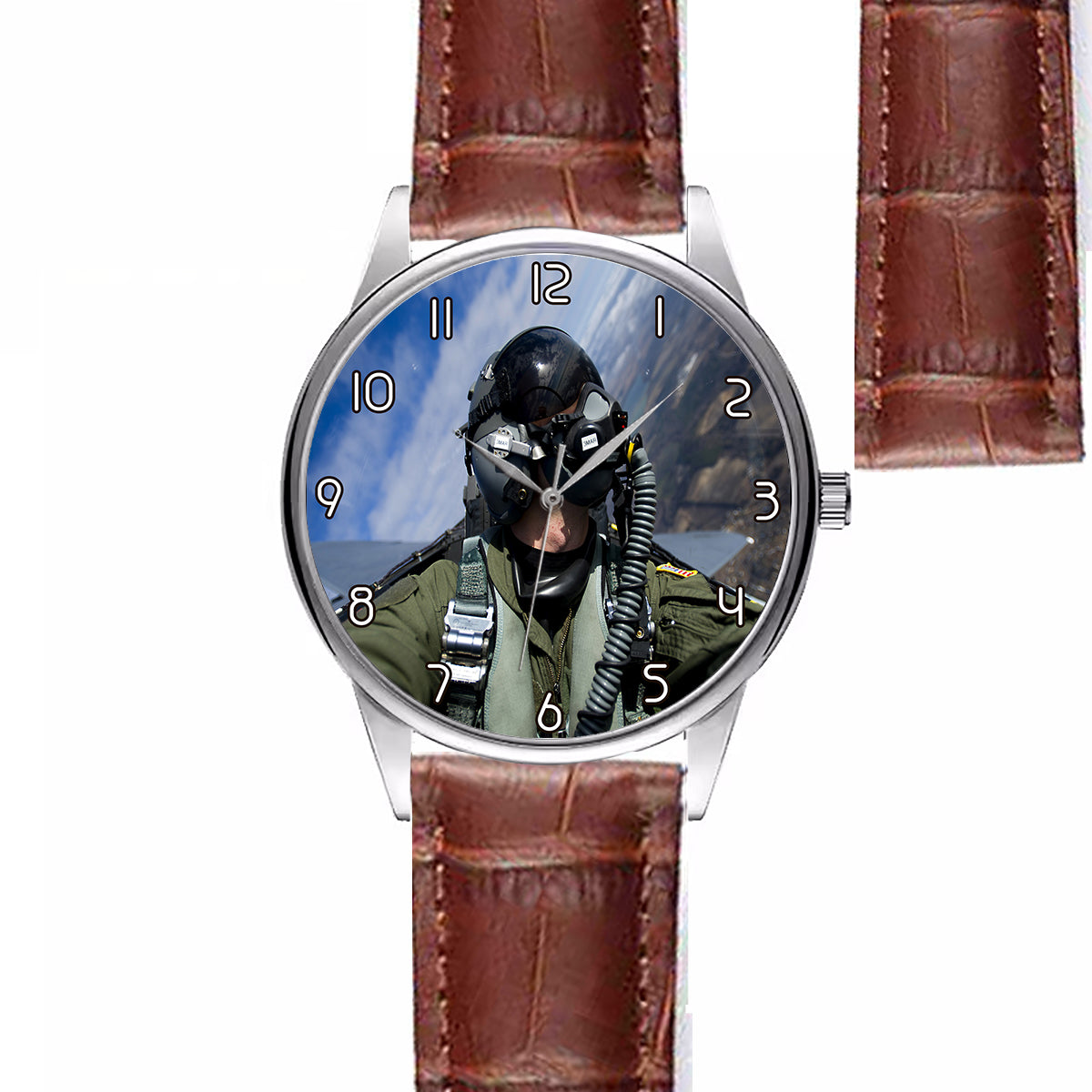 Amazing Military Pilot Selfie Designed Fashion Leather Strap Watches