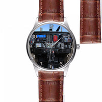 Thumbnail for Cessna 172 Cockpit Designed Fashion Leather Strap Watches