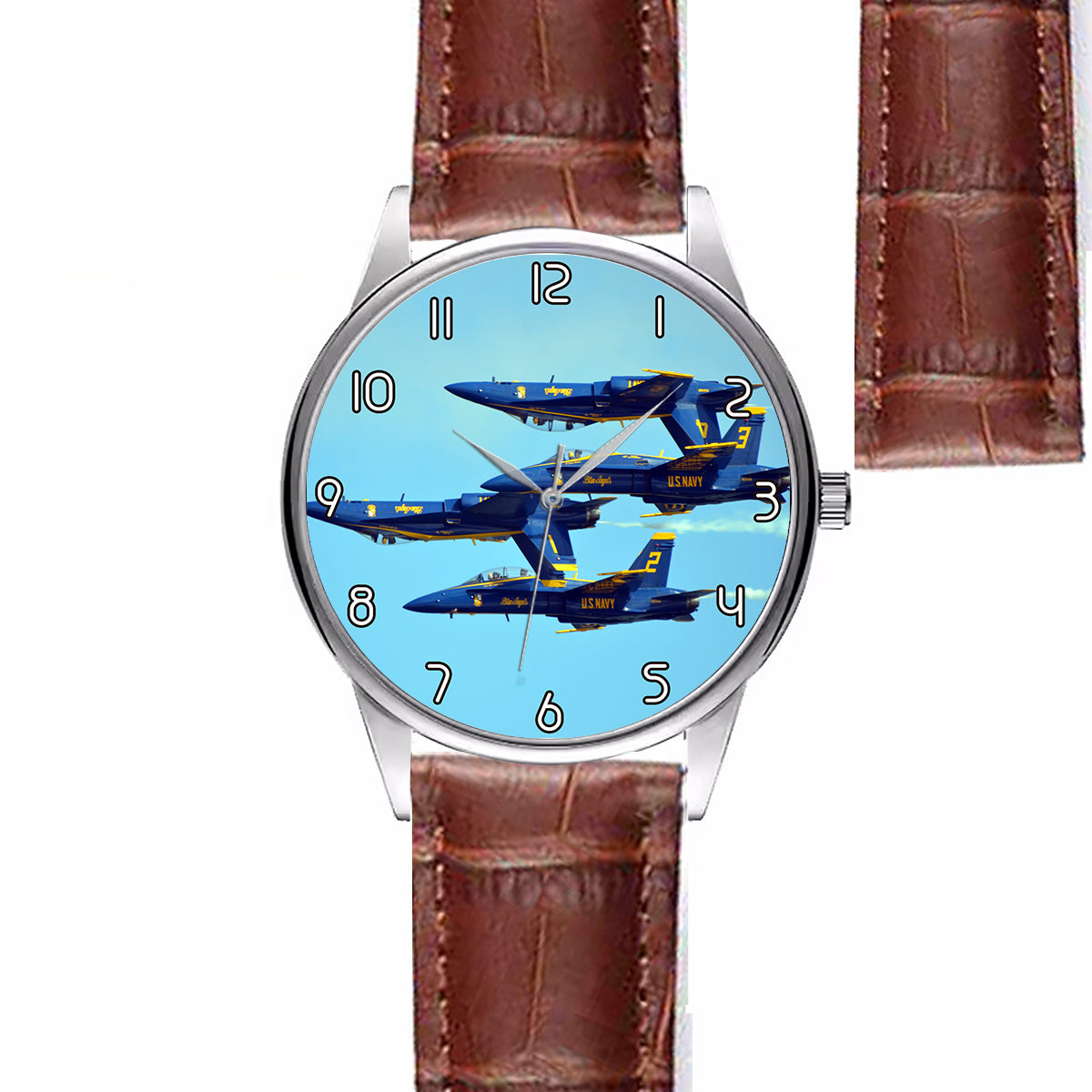 US Navy Blue Angels Designed Fashion Leather Strap Watches