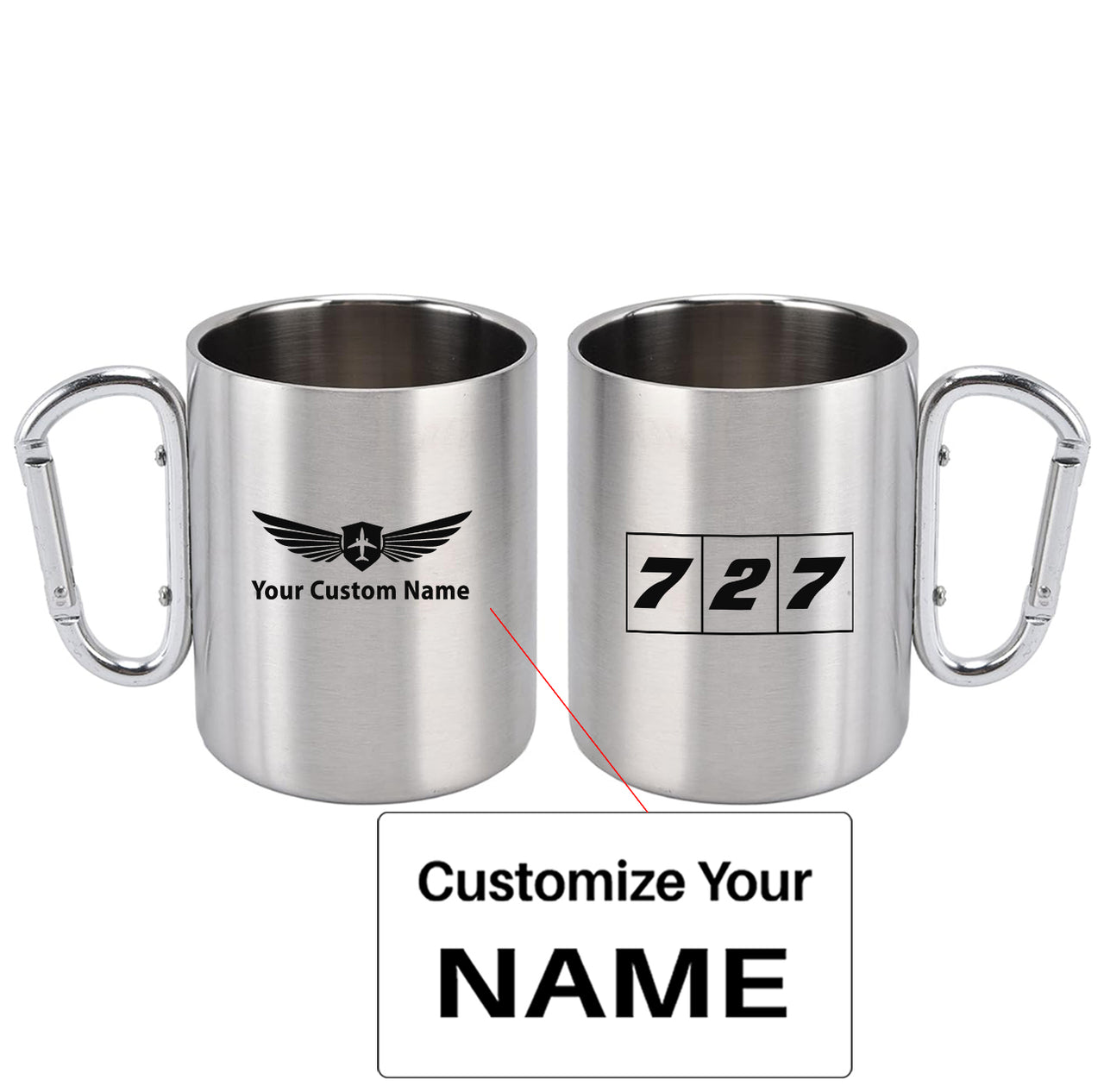 Flat Colourful 727 Designed Stainless Steel Outdoors Mugs
