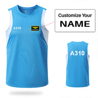Thumbnail for A310 Flat Text Designed Sleveless Quick Dry Sports Tank Tops