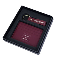 Thumbnail for Your Custom Design & Image & Logo & Text Design Genuine Leather Cardholder Key Ring Gift Box Set
