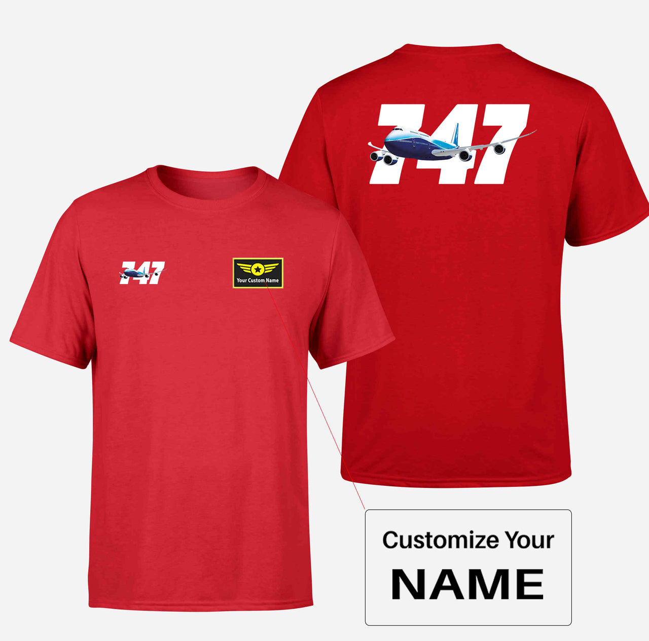 Super Boeing 747 Designed Double-Side T-Shirts