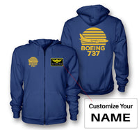 Thumbnail for Retro Boeing 737 Designed Zipped Hoodies