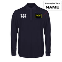 Thumbnail for Boeing 737 Designed Designed Long Sleeve Polo T-Shirts