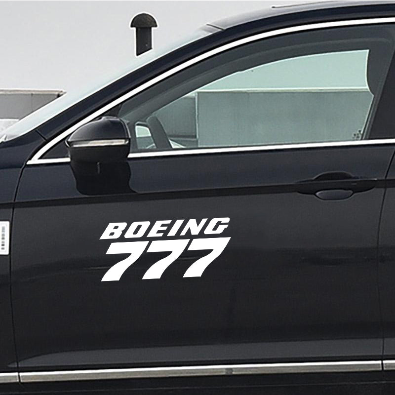 Boeing 777 & Text Designed Car Sticker