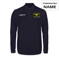 Thumbnail for A330neo & Text Designed Long Sleeve Polo T-Shirts