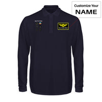 Thumbnail for Pilot's 6 Pack Designed Long Sleeve Polo T-Shirts