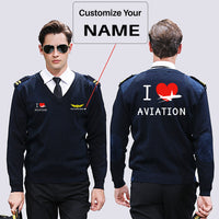 Thumbnail for I Love Aviation Designed Wool Pilot Sweaters