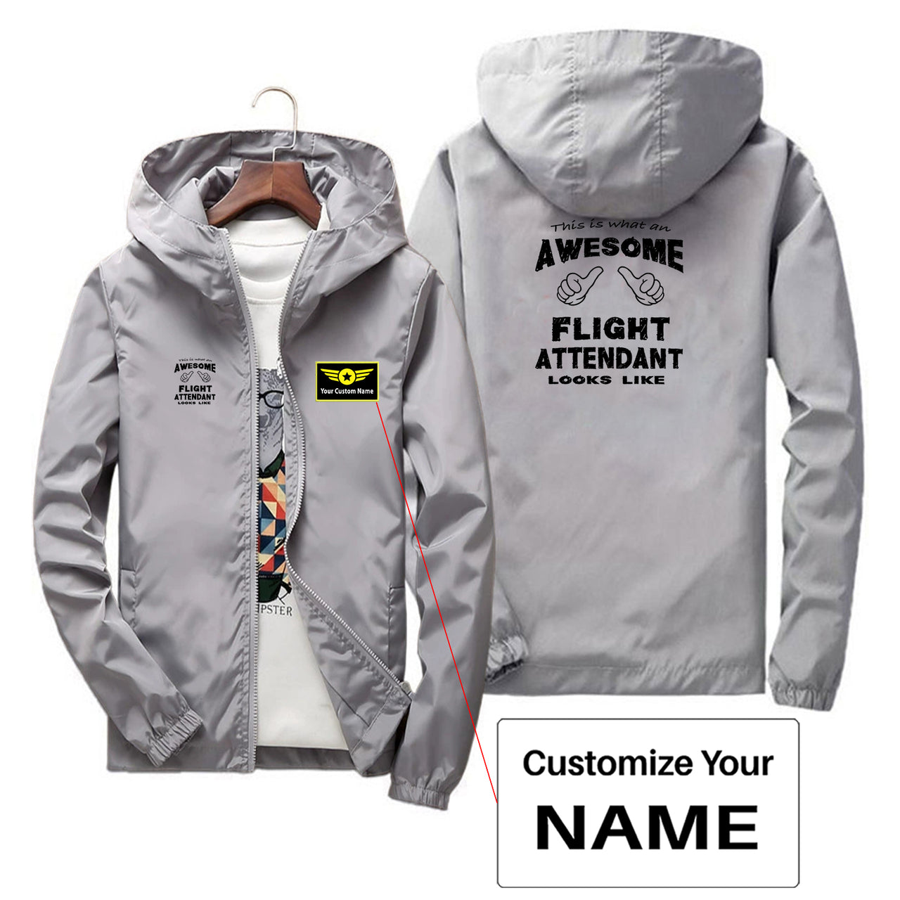 Flight Attendant Designed Thin Windbreaker Jackets