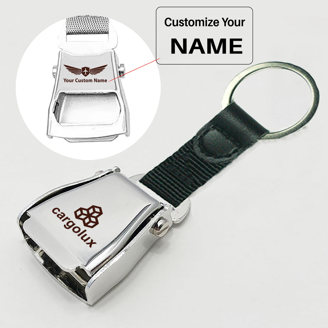 Cargolux Airplane Seat Belt Key Chains