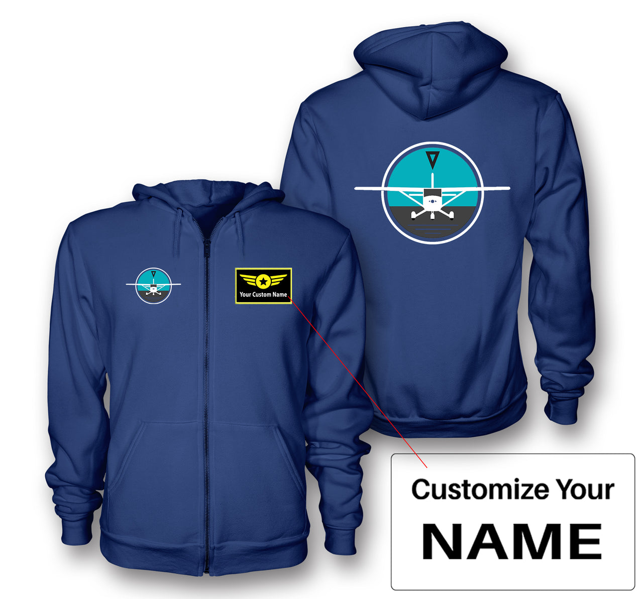 Cessna & Gyro Designed Zipped Hoodies