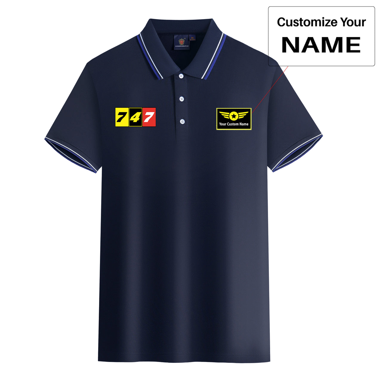 Flat Colourful 747 Designed Stylish Polo T-Shirts